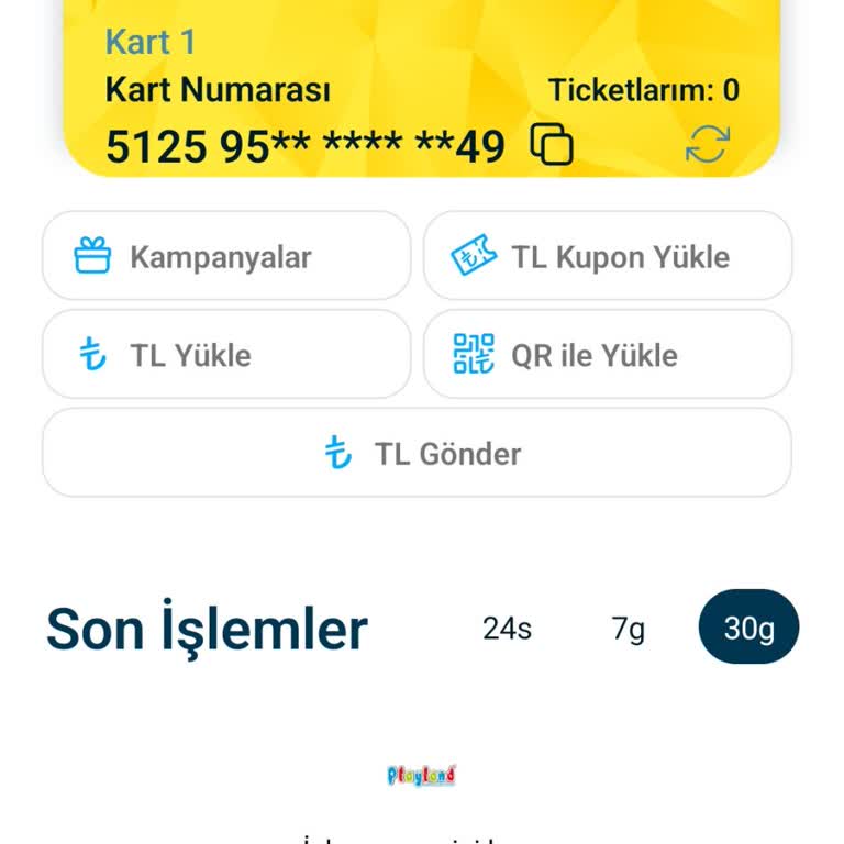 Playland Bakiyem 0 Gözüküyor