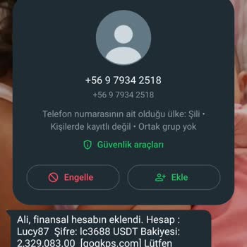WhatsApp Yabancı Ülkeden Gelen Şüpheli Mesaj