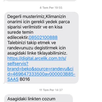 Sıfır Beko Klima Arızasının Giderilmemesi