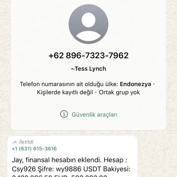 WhatsApp +62 896‑7323‑7962 Numaradan Gelen Mesaj