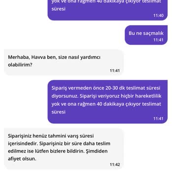 Getir'de Müşteri Temsilcisi Terbiyesizlikleri