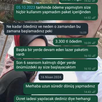 Şulemsi Güzellik Ve Zayıflama Merkezi Şulemsi Güzellik Merkezi Samsun Şubesi Para İadesi Talebi