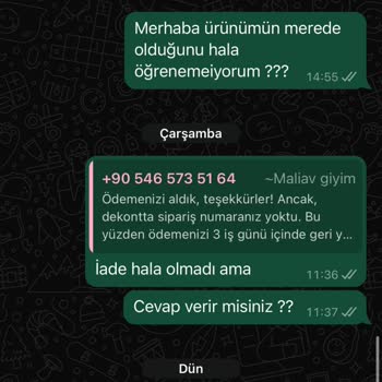 Maliav Butik (instagram: maliavdesign) İade Ücreti Ve Ürün Teslimatı Sorunu