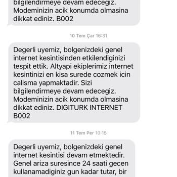 Digiturk İnternet Altyapı Sorunu İnternet Sağlayamaması