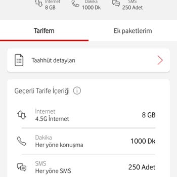 Vodafone Geçtiğim Tarife Dışında Bana Farklı Tarife Vermişler!