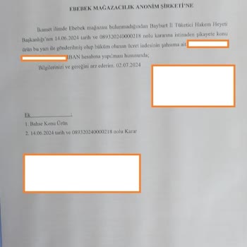 Ebebek Ücret İadesi Yapılmadı