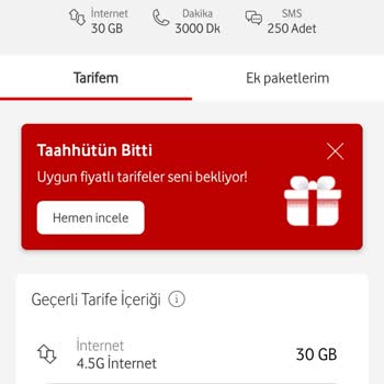 Vodafone Taahhüt Bitiş Sonrası Oluşan Aşırı Fiyat Farkı