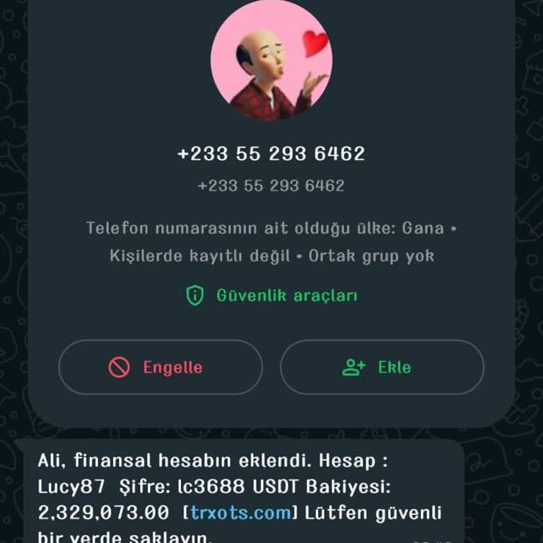 WhatsApp Üzerinden Gelen Mesaj.