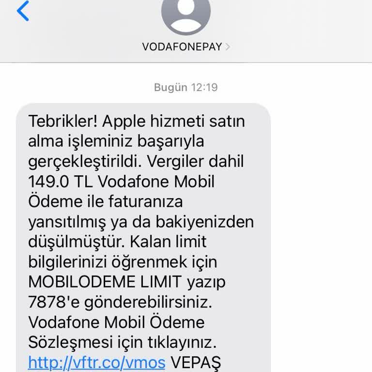 Apple Satın Alma İşlemi Vodafone