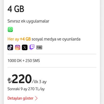 Ücretsiz Durma Özellikli Faturalı Hatta Vodafone'un Aşım Ücreti