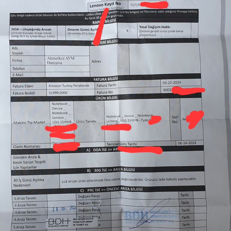 Amazon İade Raporunu Kabul Etmiyor