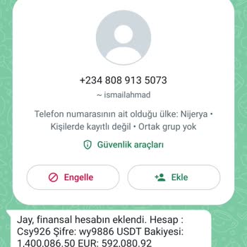 WhatsApp Bilmediğim Bir Bağlantıdan Mesaj Aldım