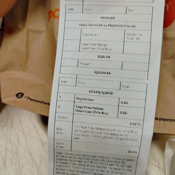 Popeyes Eksik Ürün Ve Çiğ Ürün Gönderdi