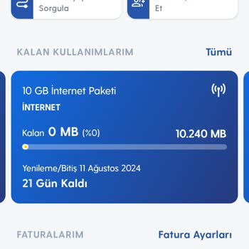 Turkcell GB Bitme Hızı
