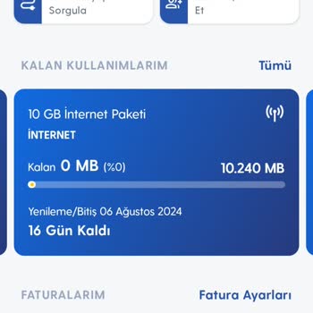 Turkcell GB Bitme Hızı