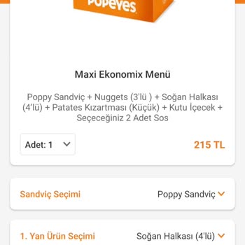 Popeyes Görselle Alakasız Ürün