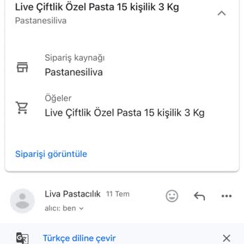 Liva Pastanesi (livapastacilik.com) 2 Hafta Önceden Verdik, Pastayı Yapmamışlar!