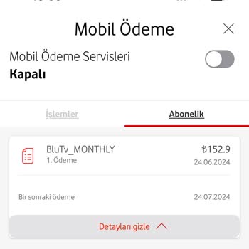 Vodafone Pay Vodafone'dan Yaptığımı Blu TV Aboneliğini İptal Edemiyorum!
