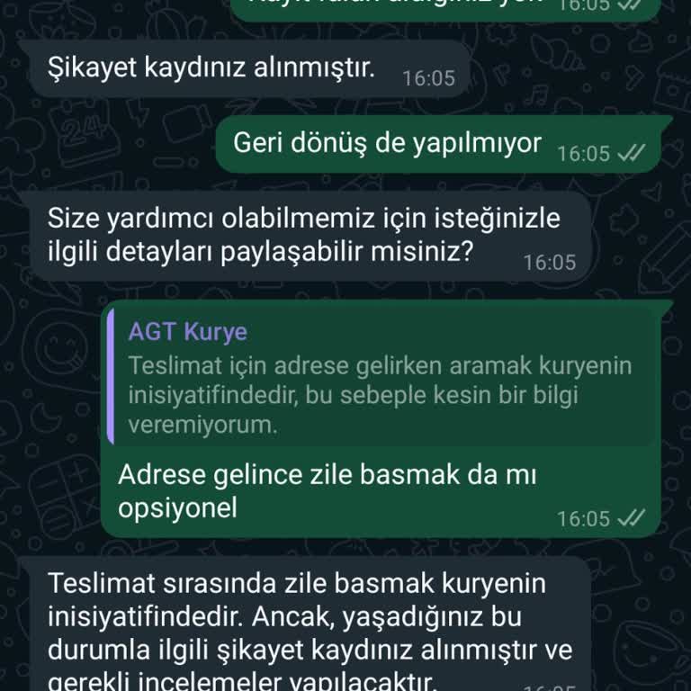 AGT Kurye Pişmanlıktır Adrese Gelmeden İade Giriliyor