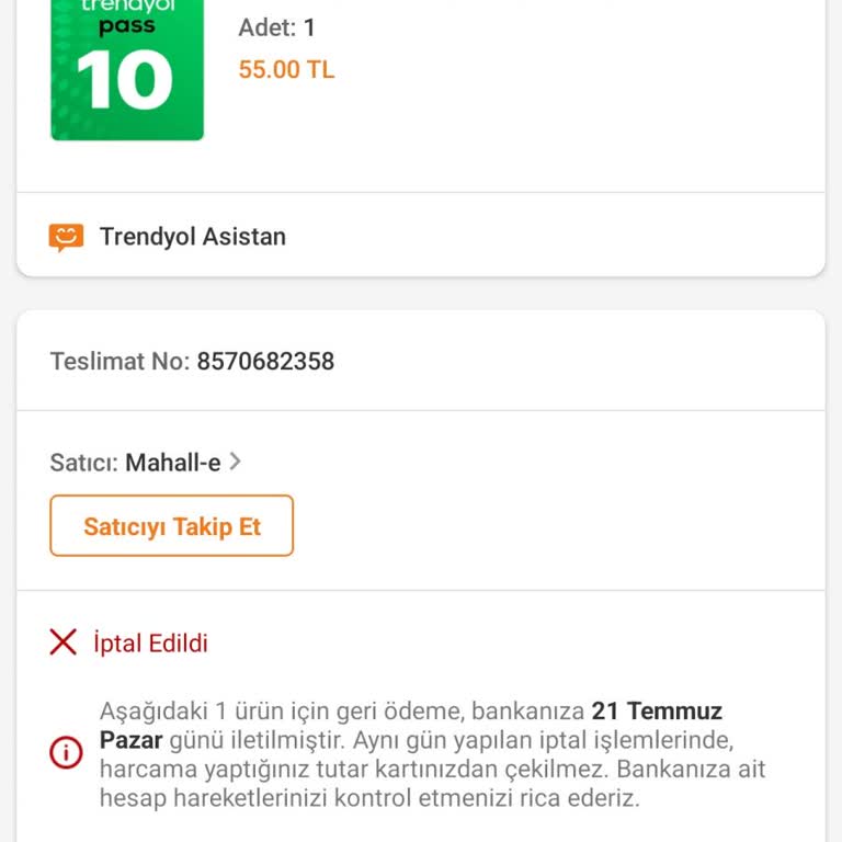 Trendyol İademi Yapmadı Genç Kart