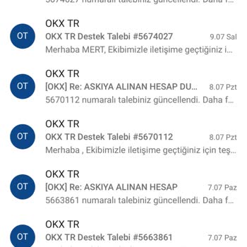 OKX 20 Gündür Blokeli Hesabım