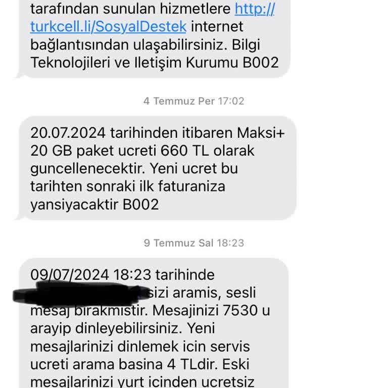 Turkcell Fahiş Fiyat Uygulanması Ve Bilgilendirmenin Eksik Olması!