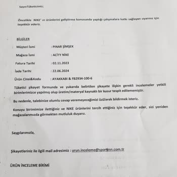 Nike Spor Ayakkkabı Ön Filesi Açılma Yaptı Ve Nike Kusurluyu Bulamadı