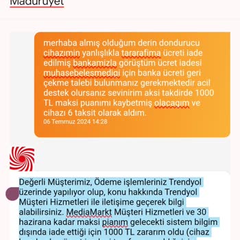 Trendyol Mağduriyet Ve 1000 TL Zararım Olduğu İçin Sitenin Yapmış Olduğu Yanlış