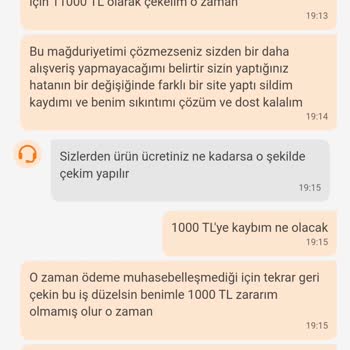 Trendyol Mağduriyet Ve 1000 TL Zararım Olduğu İçin Sitenin Yapmış Olduğu Yanlış