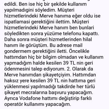 Vodafone'nin Hesabımdan İzinsiz "ç"aldığı Paralar