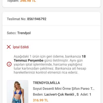 Trendyolmilla Ve Yapı Kredi Sorumluluk Almıyor