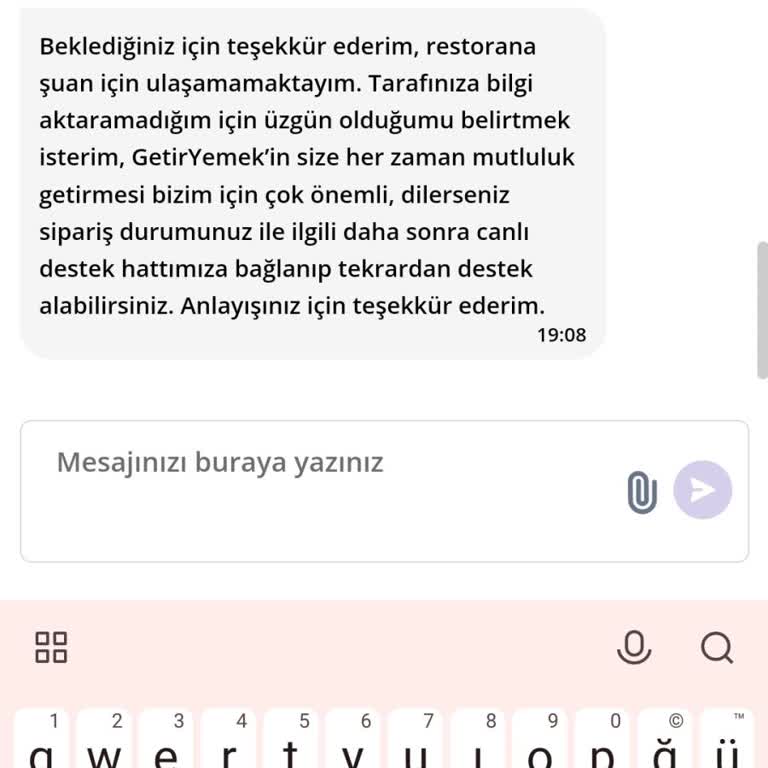 Getir Siparişimde KFC'den Geri Dönüş Alamadım