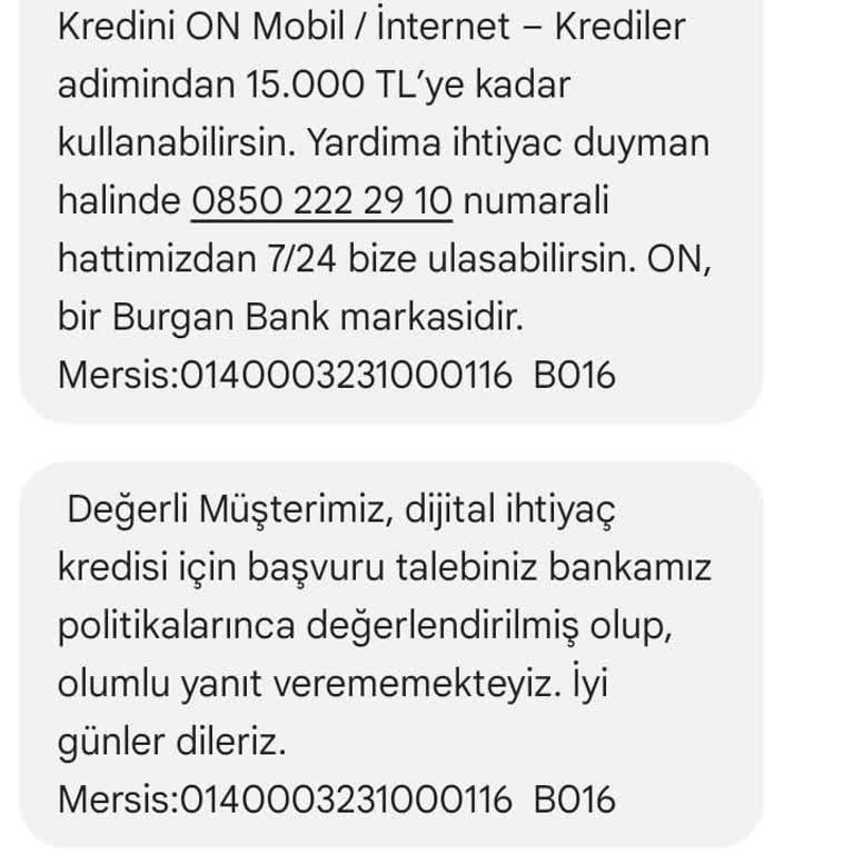 On Dijital Bankacılık On Bankası Yeni Müşteriler Özel Krediyi Vermiyor