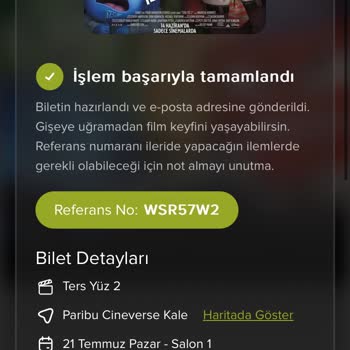 Paribu Cineverse Cineverse İptal Edilemeyen Bilet