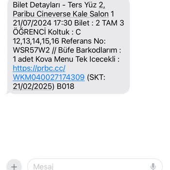 Paribu Cineverse Cineverse İptal Edilemeyen Bilet