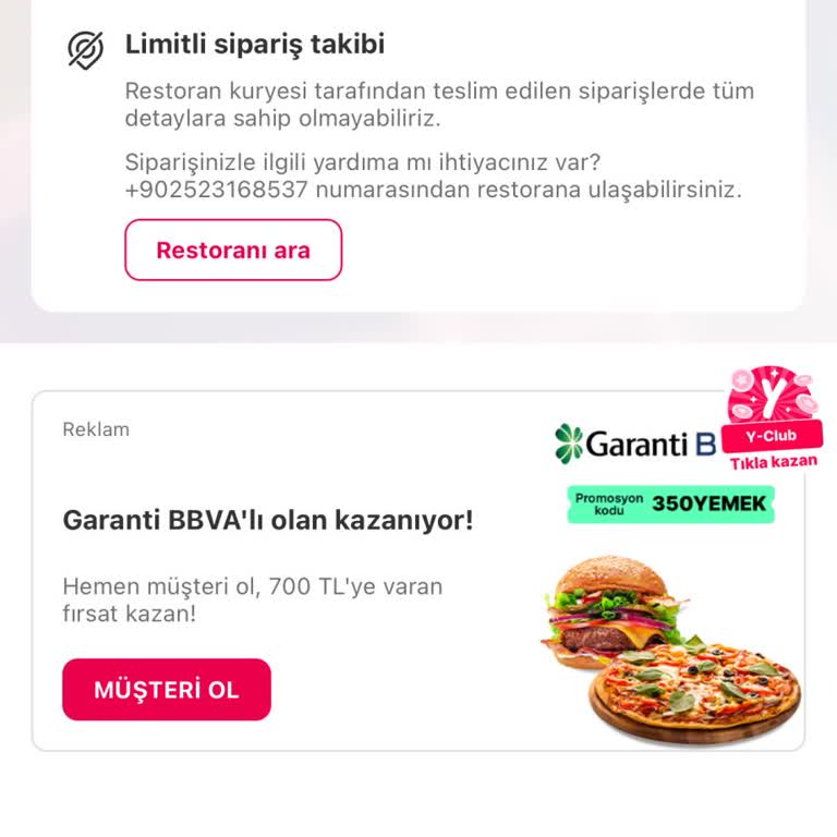 Yemeksepeti Yemek Sepetinin Kurye İle Konum Paylaşmaması