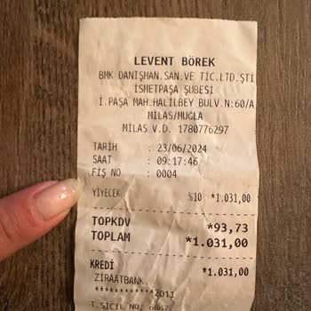 Levent Börek Yüksek Fiyat Yanlışlığı