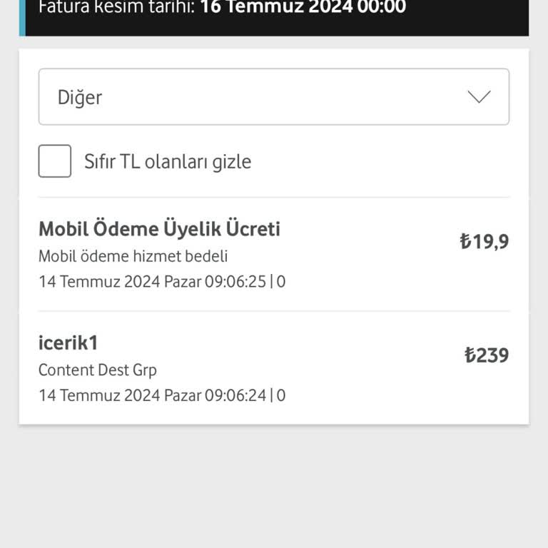 Vodafone Content Ve Mobil Ödemeden Dolayı Paramı Alıyor!