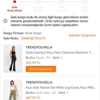 Trendyol Milla Sürat Kargo Uyuşmazlığı