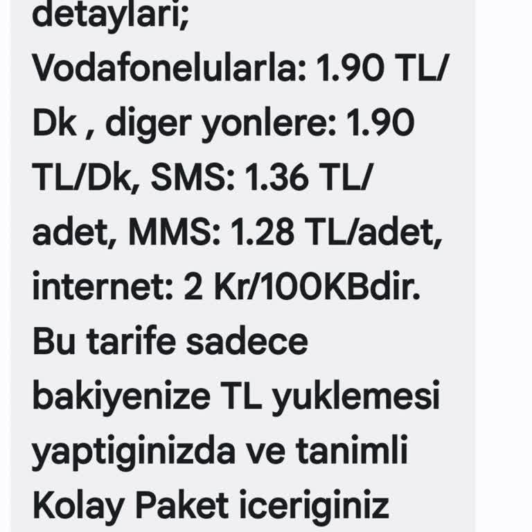 Vodafone Paketimin Yenilenmemesi Ve Bakiyemin Eksiltilmesi