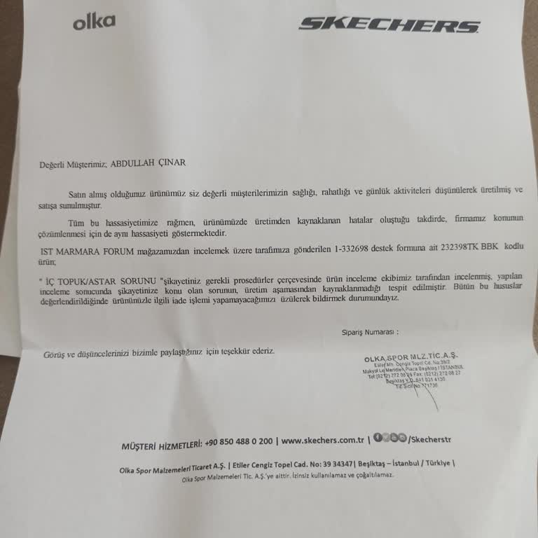 Skechers Mağazasından Aldığım Ayakkabının Kalitesizliği Ve İlgisiz Müşteri Hizmetleri