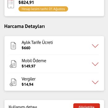 Vodafone Yüksek Mevcut Tarife