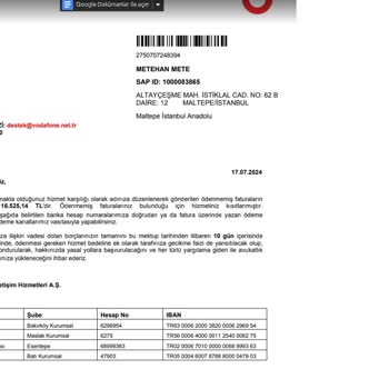 Özatalar Vodafone Almak İstediğim Hizmeti Sağlayamayıp Haksız Borç Bildirisi