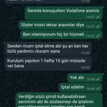 Özatalar Vodafone Almak İstediğim Hizmeti Sağlayamayıp Haksız Borç Bildirisi