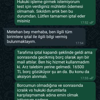 Özatalar Vodafone Almak İstediğim Hizmeti Sağlayamayıp Haksız Borç Bildirisi