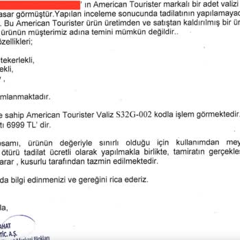 American Tourister Valizim Kırıldı, THY Mağduriyetimi Gidermiyor!