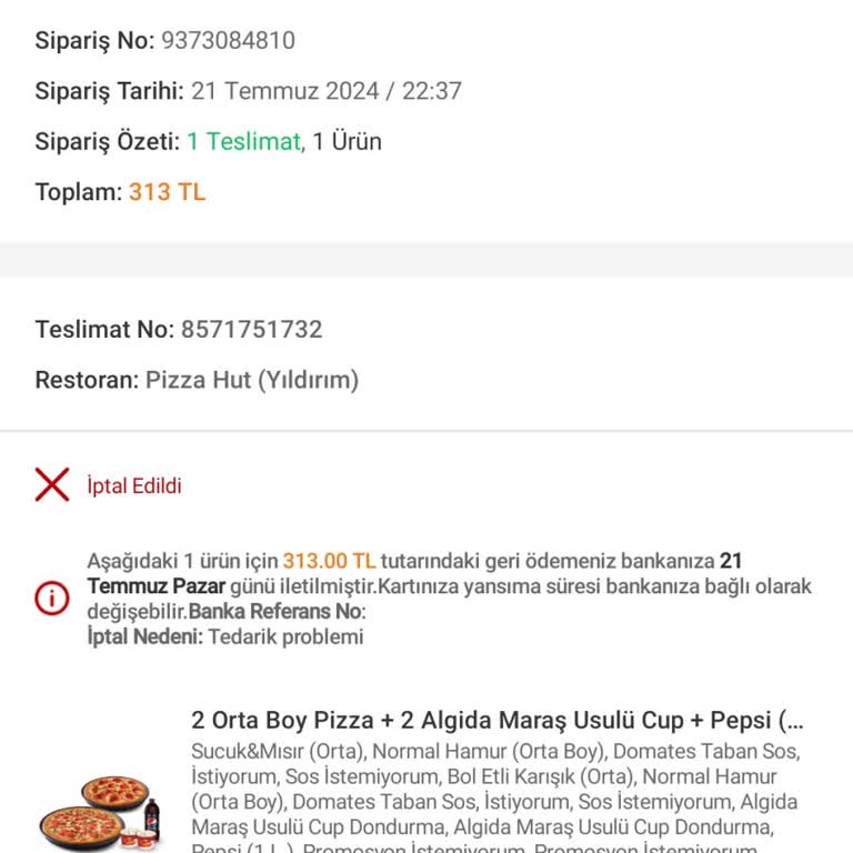 Trendyol'un 35 Dakika Sonra Sipariş İptali