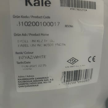 Kale Marka Klozet Kapağı Lekelenme Ve Amortisör Bozukluğu