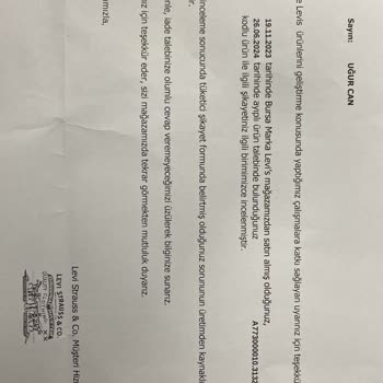 Levis Markası Ürününün Arkasında Durmuyor.