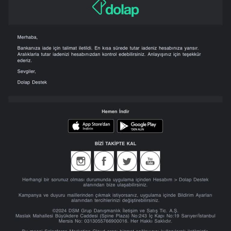 Dolap Uygulaması İade Etmedi
